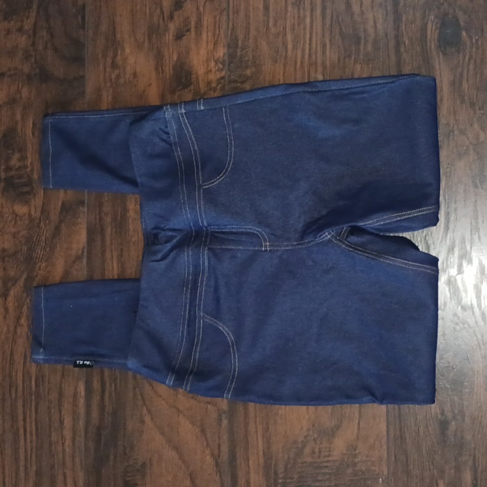 Blue Athletic Leggings with Elastic Waistband